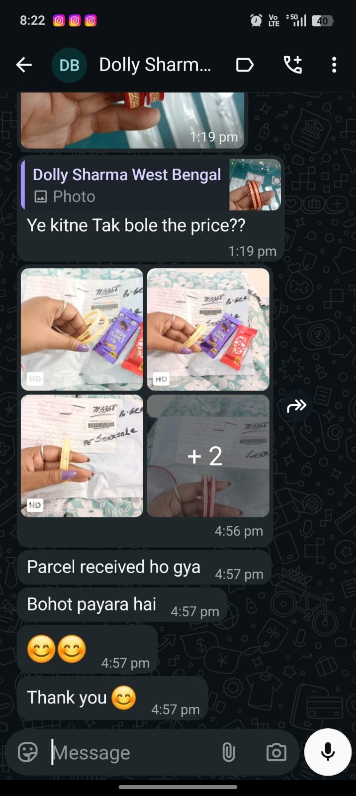 Customer WhatsApp review