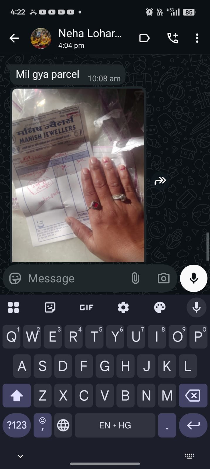 Customer WhatsApp review