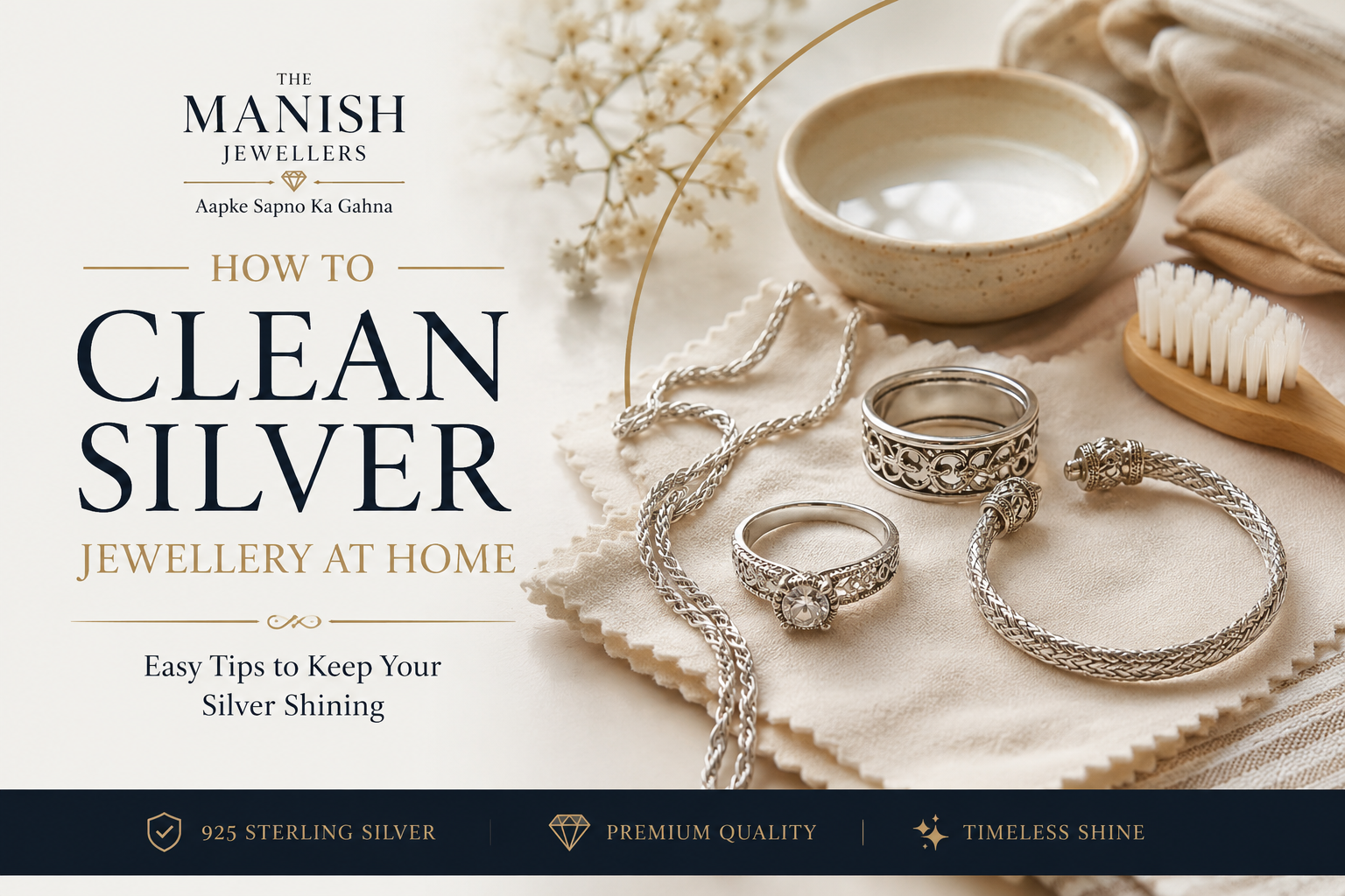 How to clean silver jewellery at home The Manish Jewellers